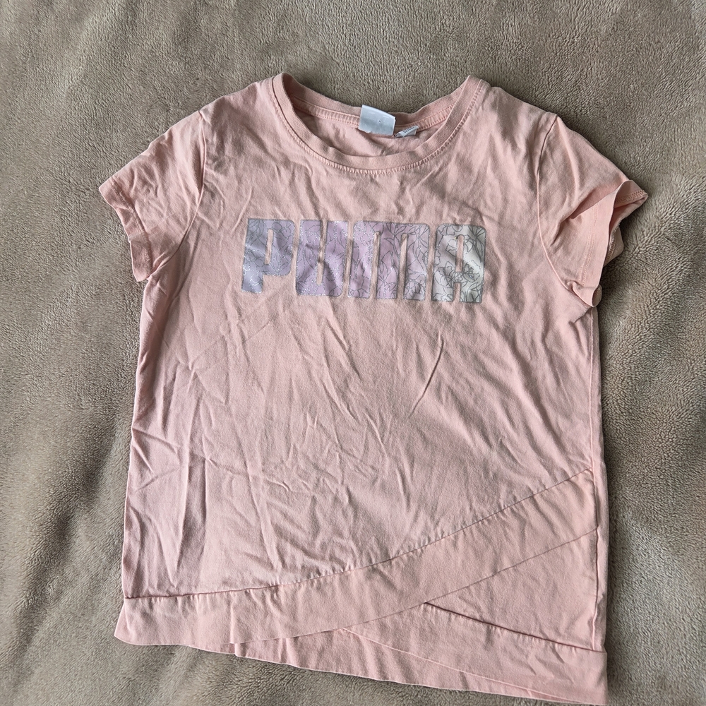 Puma Kids Light Pink Graphic Tee Size Medium 10/12